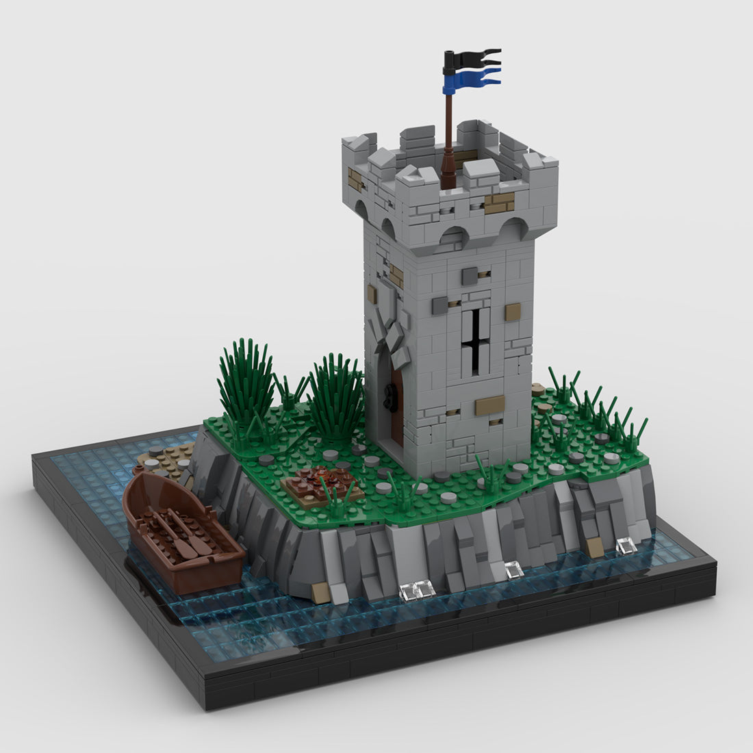 medieval coastal watchtower building blocks set (2093pcs)