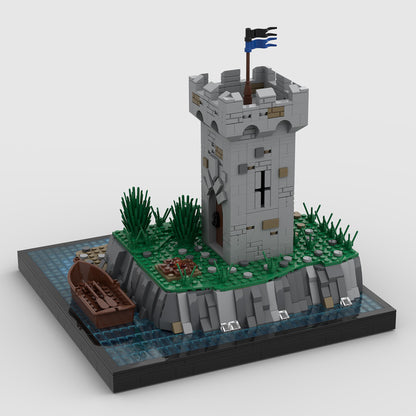 medieval coastal watchtower building blocks set (2093pcs)