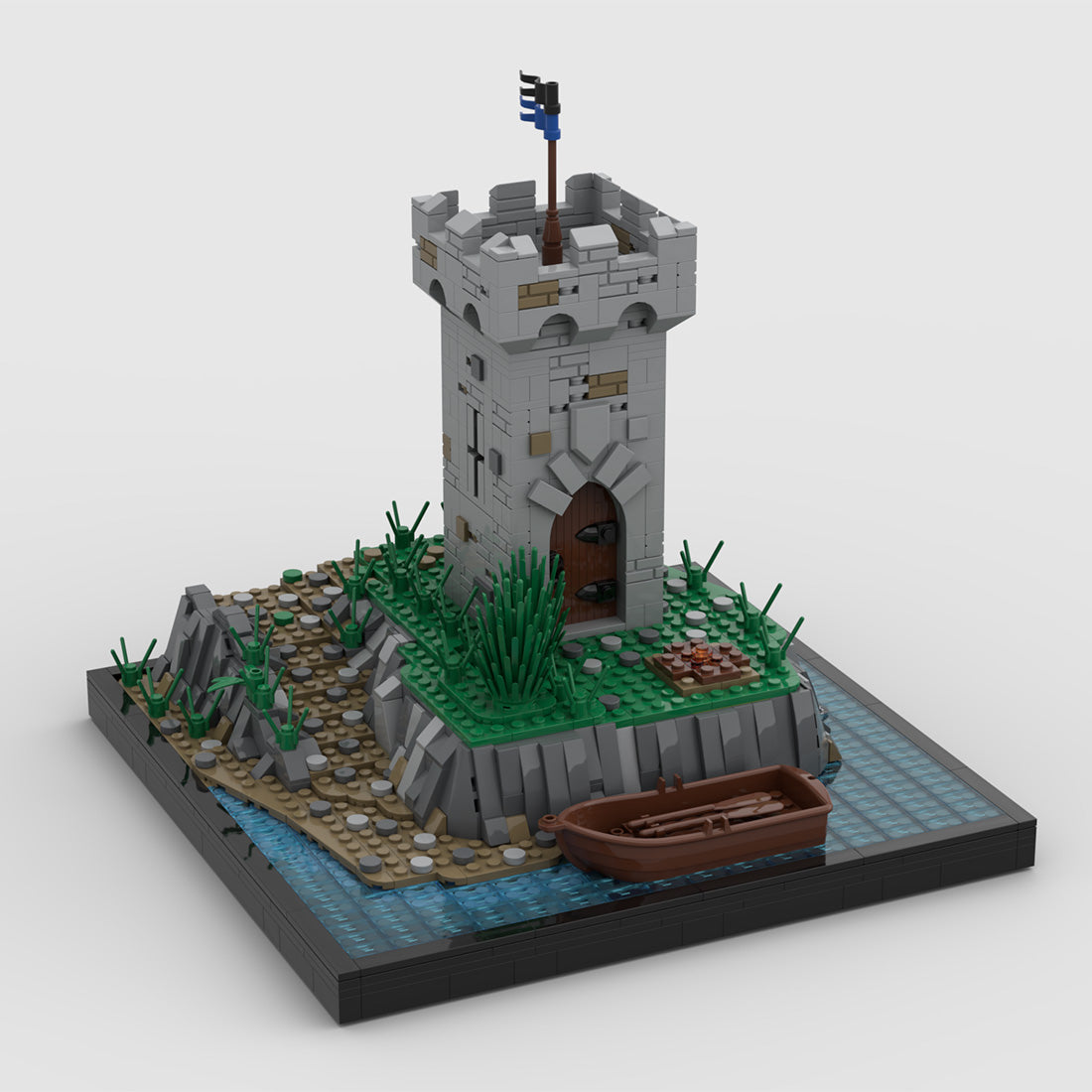 medieval coastal watchtower building blocks set (2093pcs)