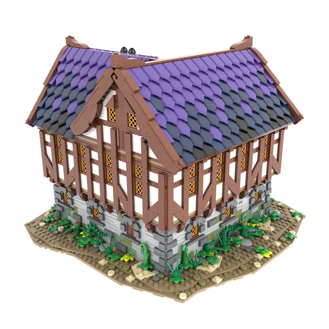moc-202047 medieval tavern & inn building blocks set(3745pcs)