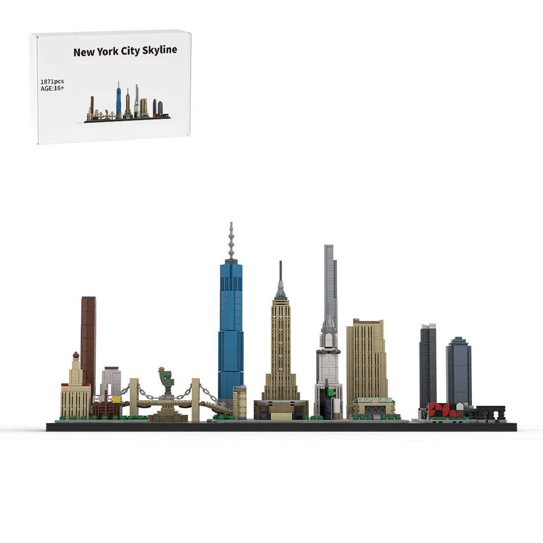 moc-171090 1/2000 scale new york City skyline building blocks set (1871pcs)