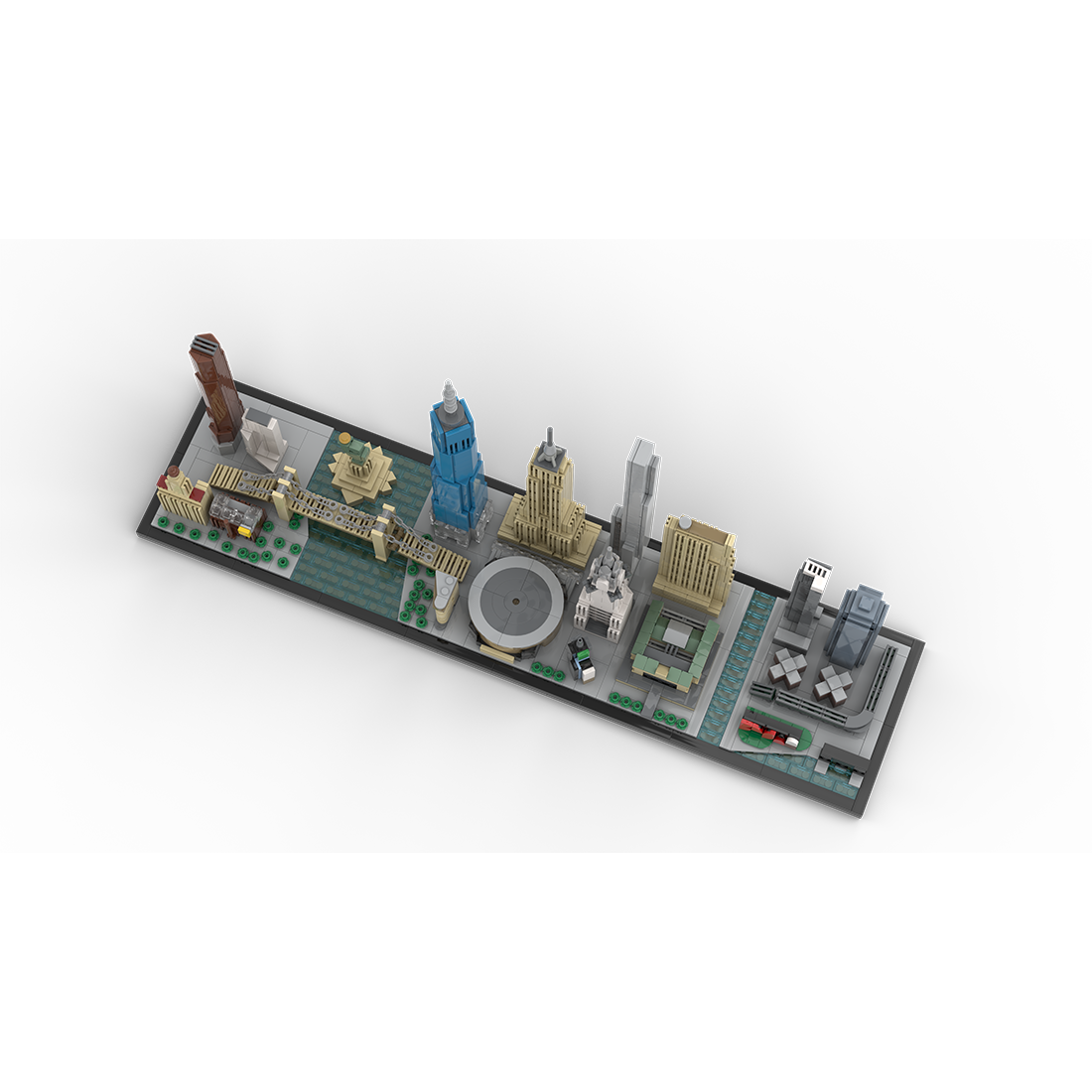 moc-171090 1/2000 scale new york City skyline building blocks set (1871pcs)