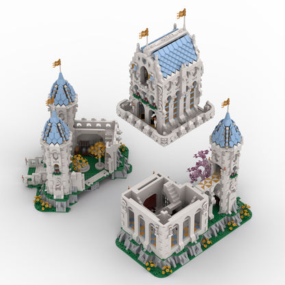 medieval ivory fantasy castle building blocks set(8027pcs)