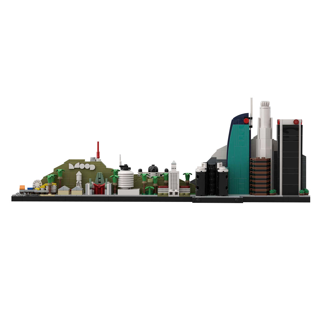 street scene moc los angeles city skyline building blocks set(805pcs) by electricboogalo