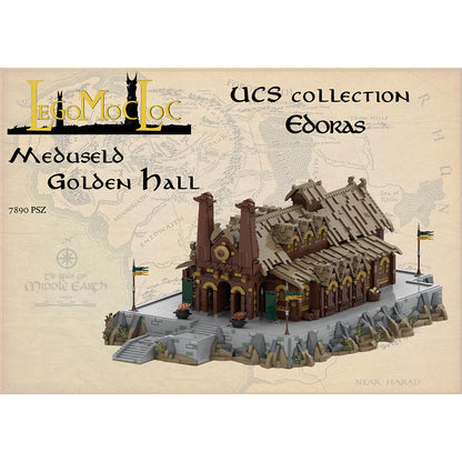 moc-62288 meduseld golden hall building blocks set