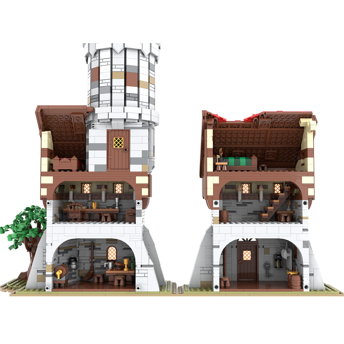 moc-212258 medieval tower building blocks set (2890pcs)