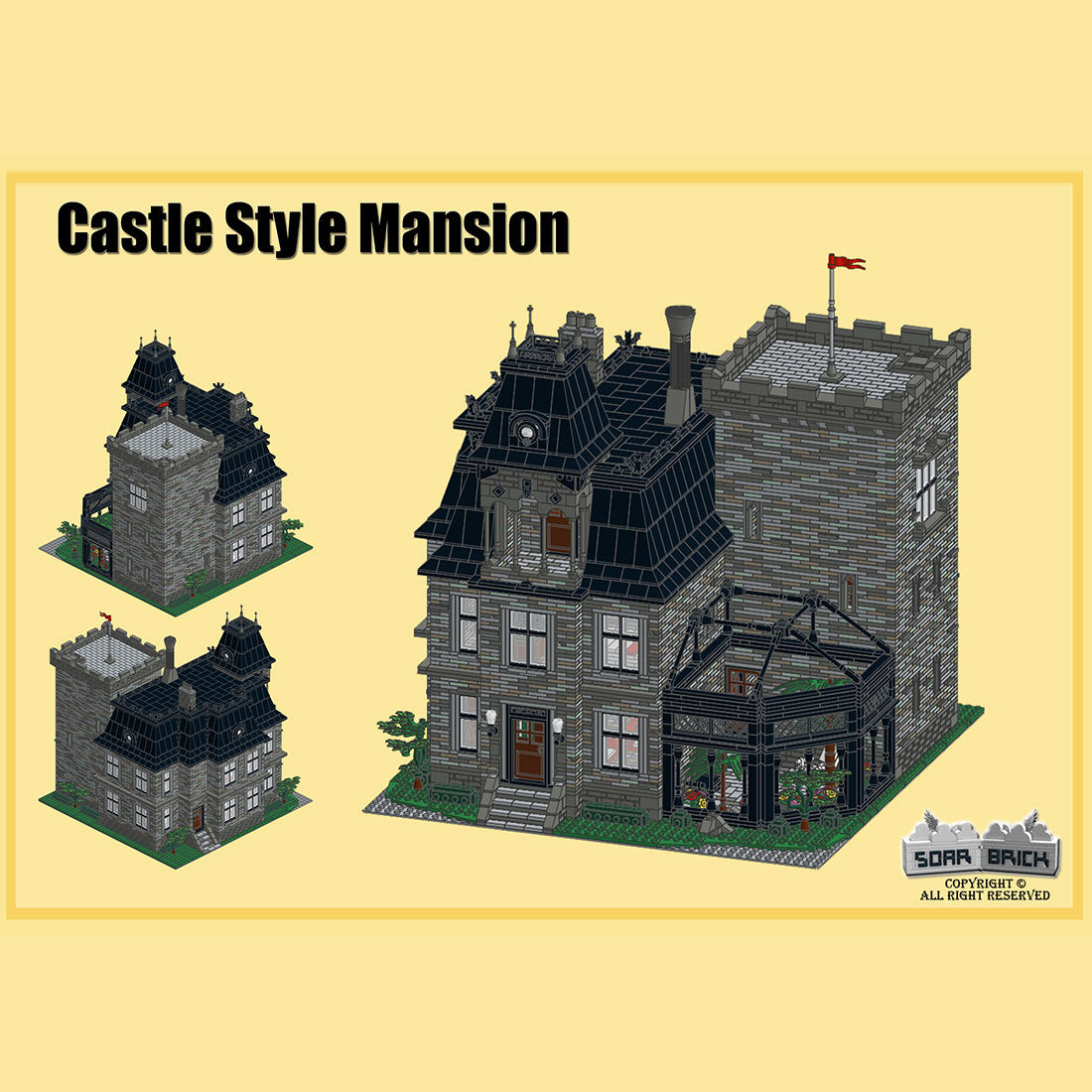 gothic castle villa victorian mansion building blocks set (10285pcs)