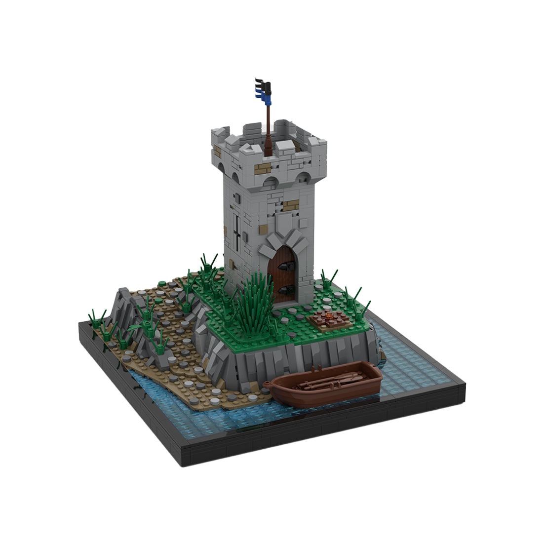 medieval coastal watchtower building blocks set (2093pcs)