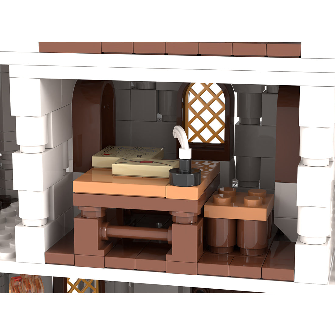 moc-233345 white wizard’s tower building blocks set (1470pcs)