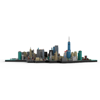 MOC-221106 1/2000 Scale Manhattan Downtown Financial District Architecture Building Blocks Set (10523PCS) by Taters