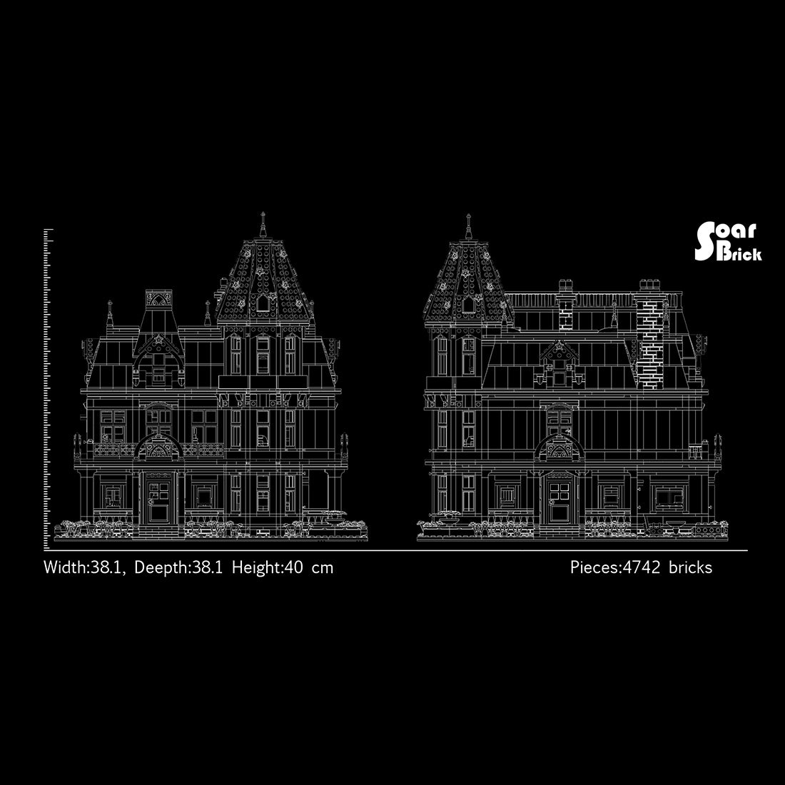 classic victorian residence european town house building blocks set (4772pcs)