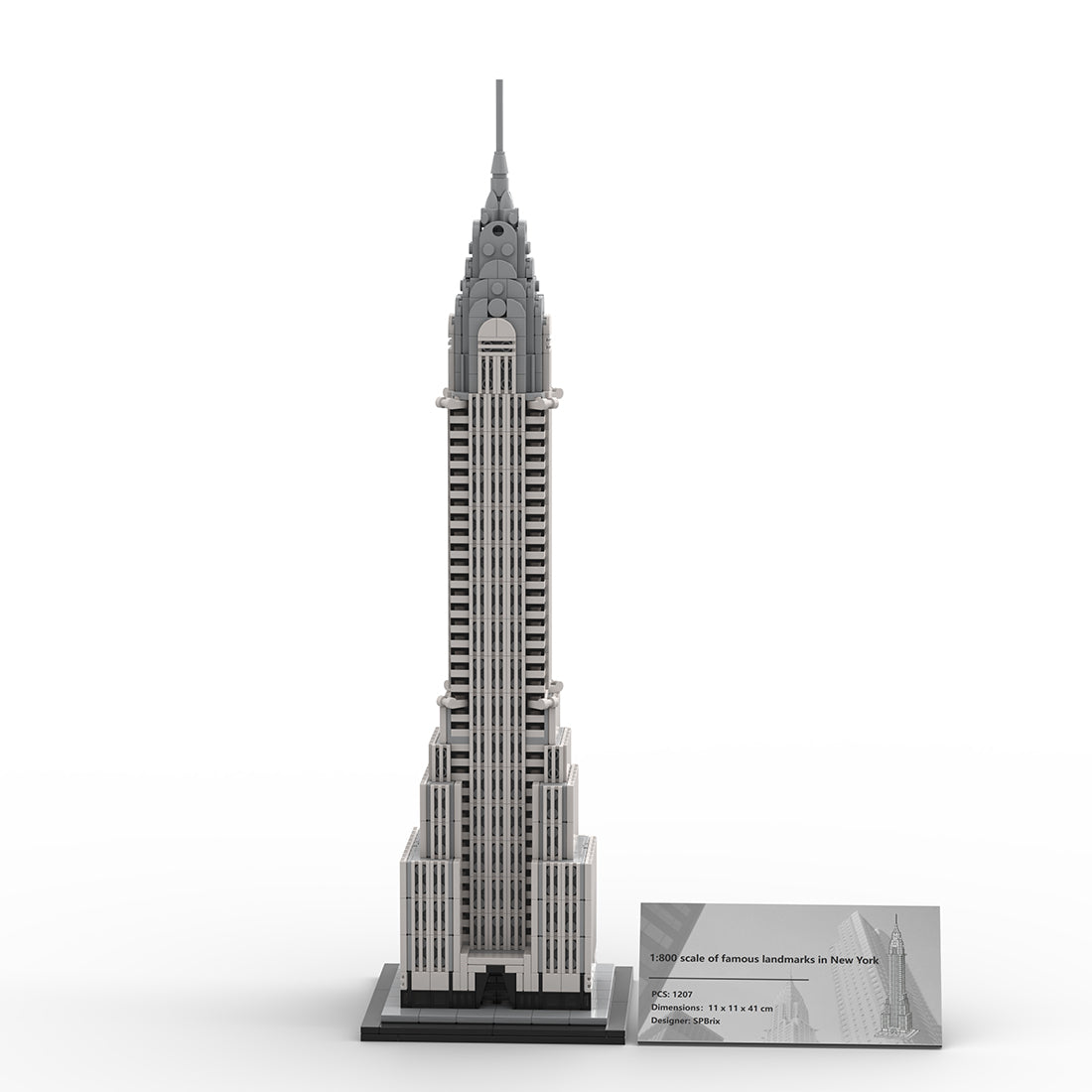 moc-127022 chrysler building 1/800 scale building blocks set (1207pcs)
