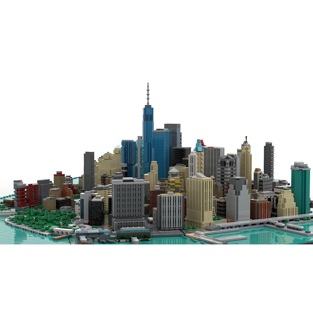 MOC-221106 1/2000 Scale Manhattan Downtown Financial District Architecture Building Blocks Set (10523PCS) by Taters
