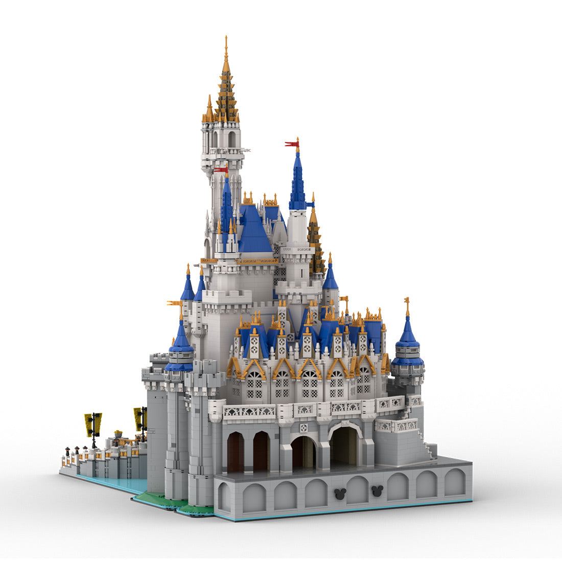 moc-254957 ultimate cinderella castle v2 with stage castle building blocks(13032pcs)