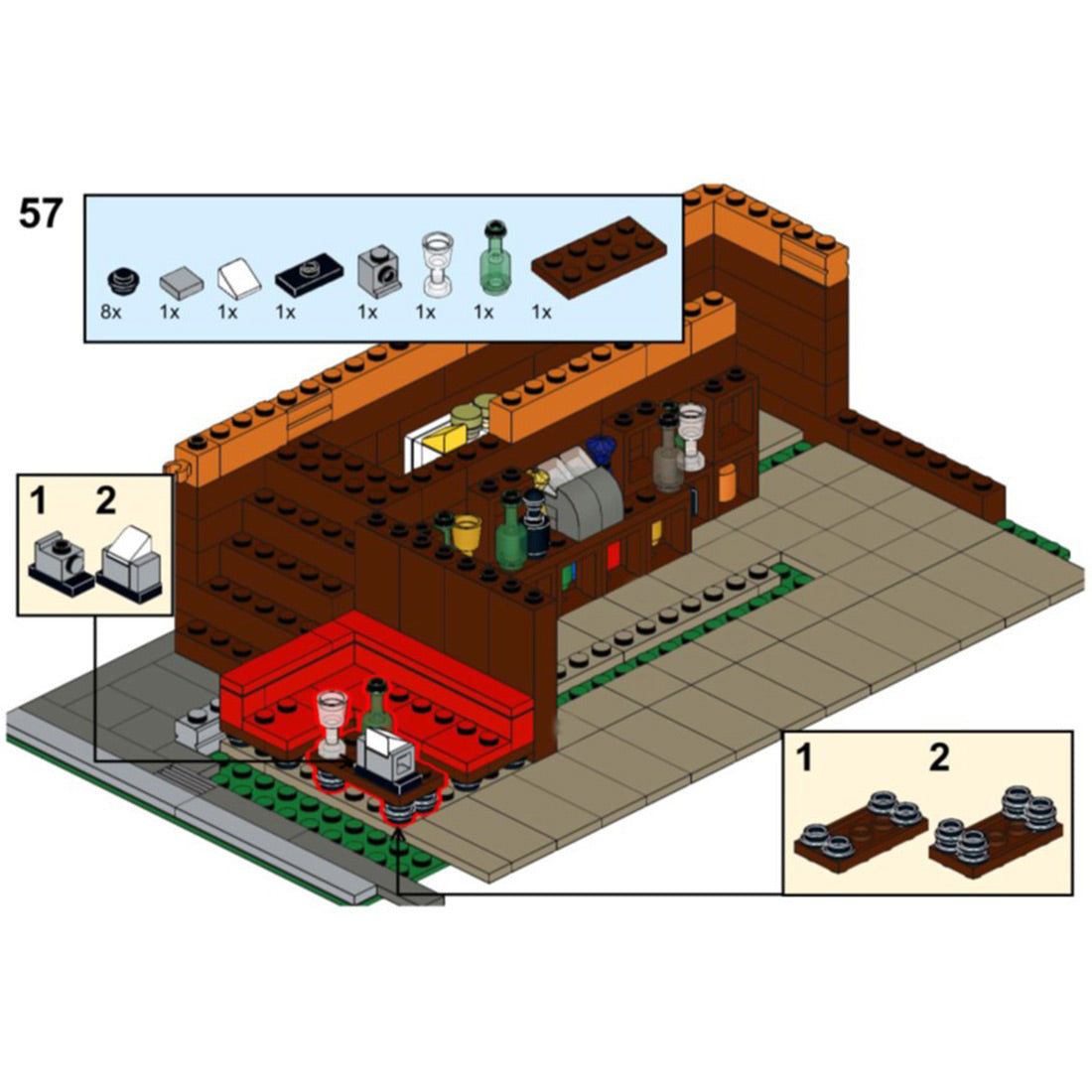 moc-92501 sitcomplex - maclaren's pub building blocks set(1588pcs+)