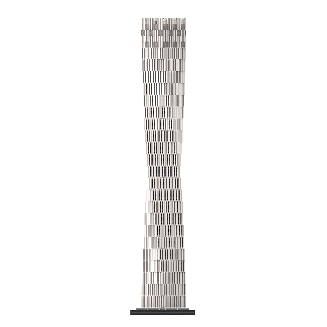 moc-152436 1/800 scale dubai cayan tower building blocks set (1031pcs)