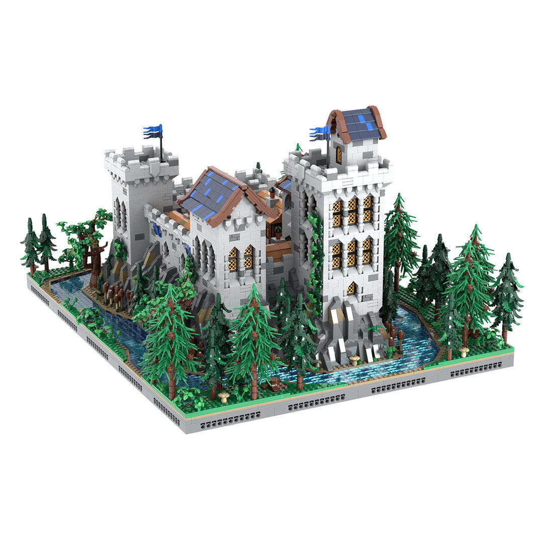 moc-229261 black falcon’s castle building blocks set (9836pcs)