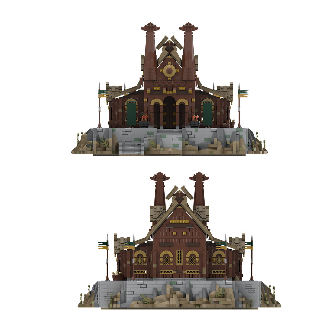 moc-62288 meduseld golden hall building blocks set
