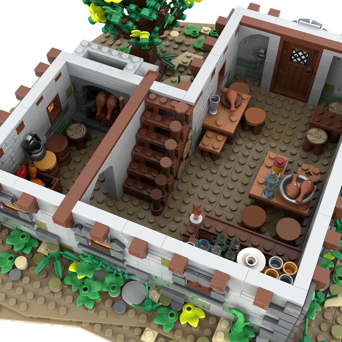 moc-202047 medieval tavern & inn building blocks set(3745pcs)
