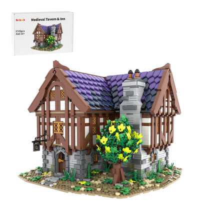 moc-202047 medieval tavern & inn building blocks set(3745pcs)