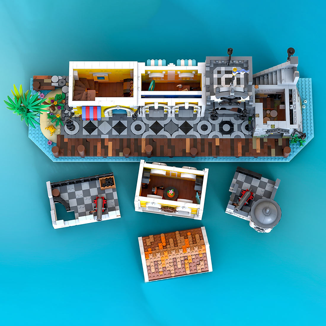 moc-108172 medieval pirate themed town building block sets (3897pcs)