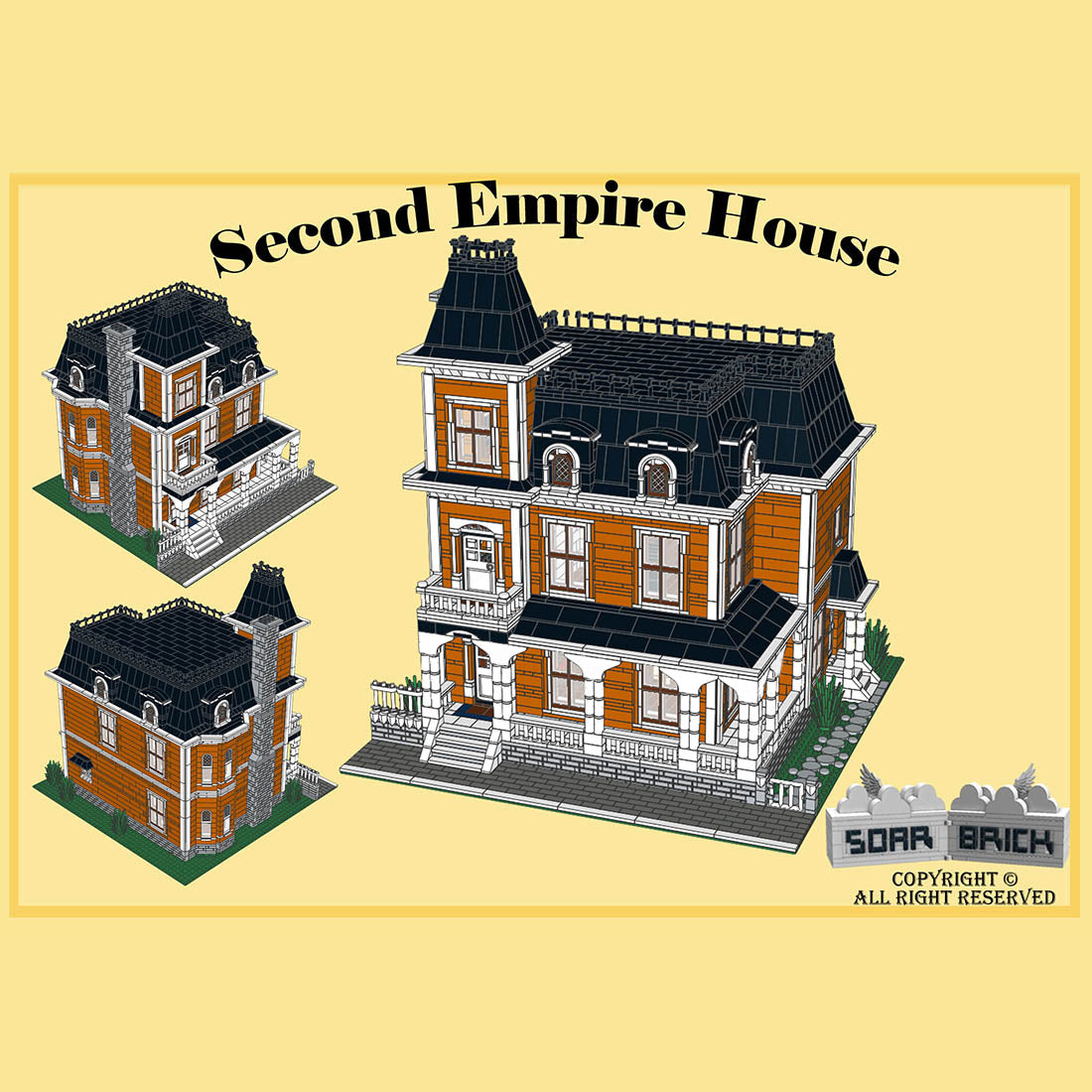 Second Empire House Large Architectural Street Scene Building Blocks