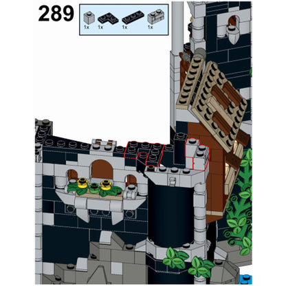 moc-148389 medieval lakeside county fortress building block set (933pcs)