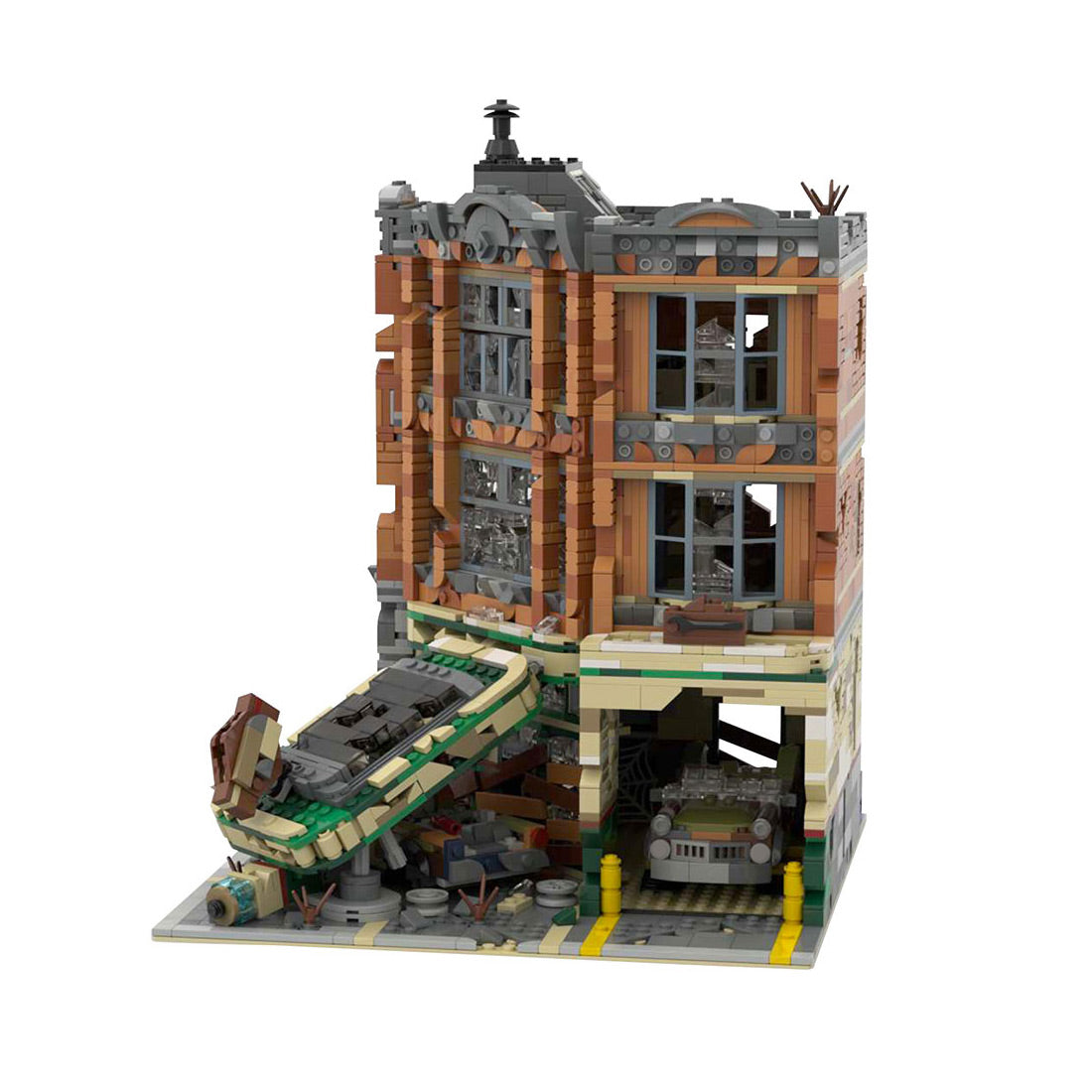 moc-66422 corner garage - apocalypse version building blocks set（3065pcs+）