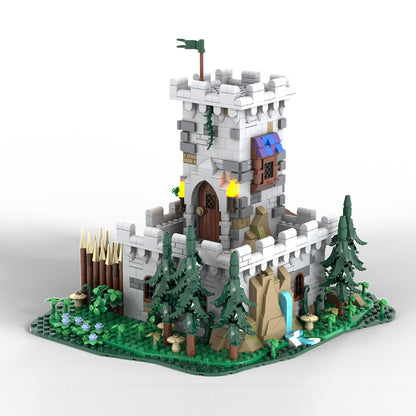 moc-228153 medieval outpost tower building block set(1606pcs)