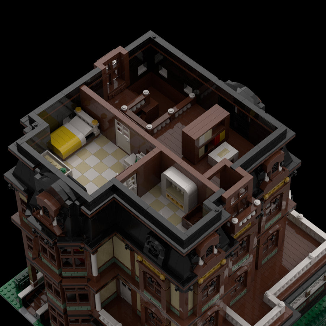 Queen Anne Haus Große bolivianische Architektur-Straßenszene Bausteine von Soar Brick
