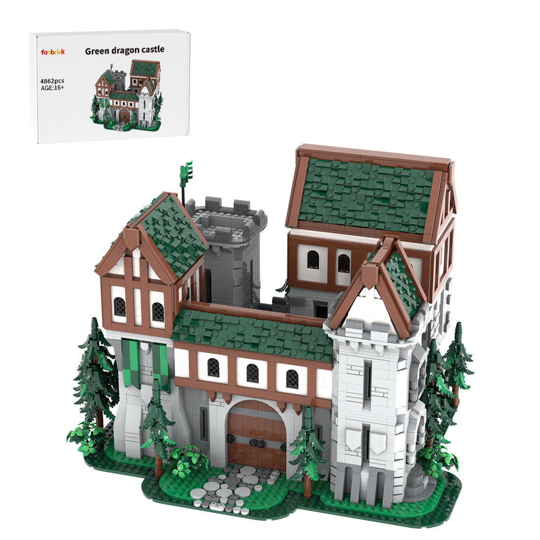 moc-241818 green dragon knights’ castle building blocks set (4862pcs)
