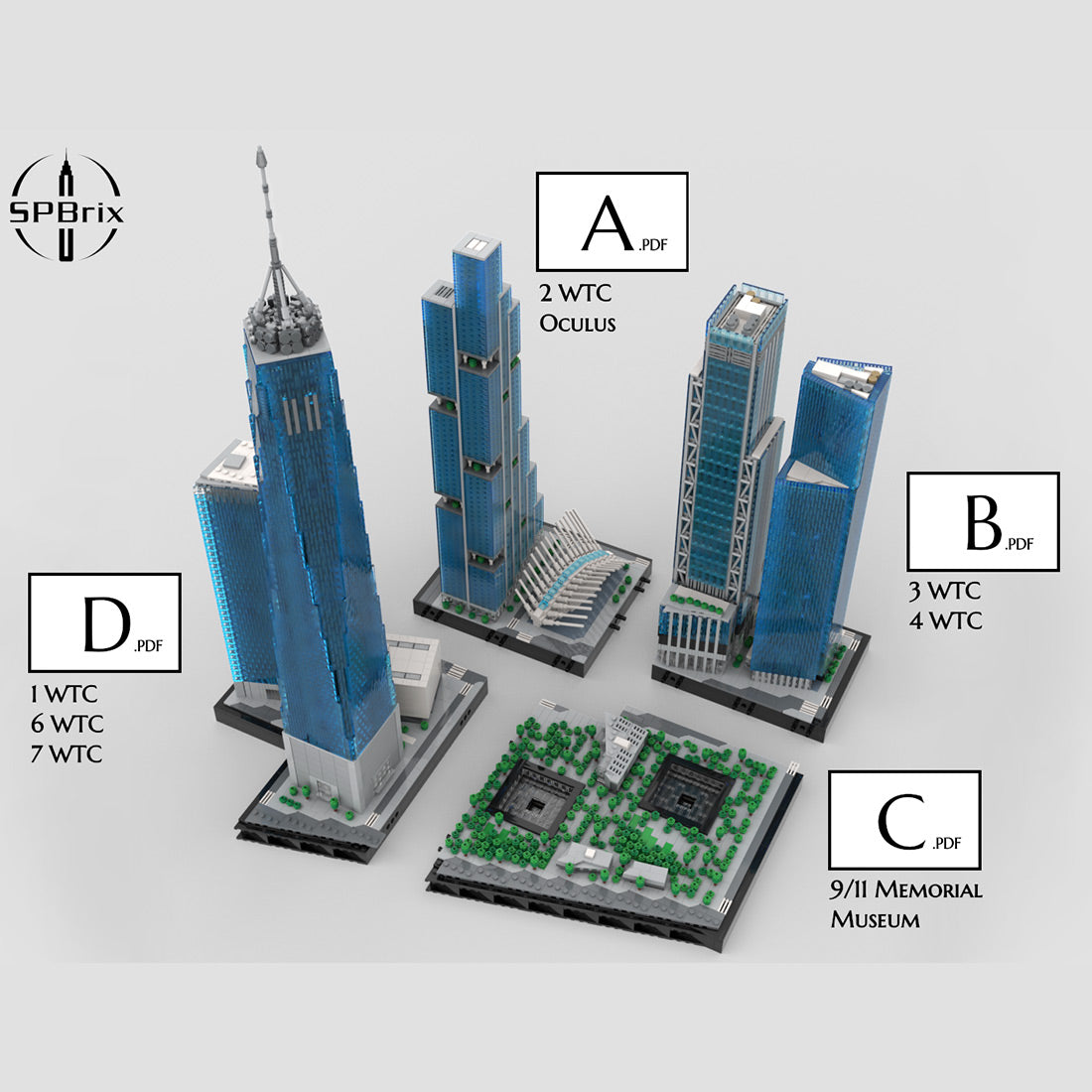 MOC-264039 New World Trade Center Skyline Landmark Building Blocks