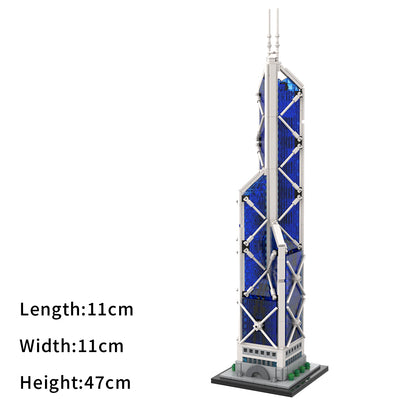 MOC-234438 1/800 Scale  Hongkong  Bank of China Tower Skyscraper Building Blocks Set (1700PCS)