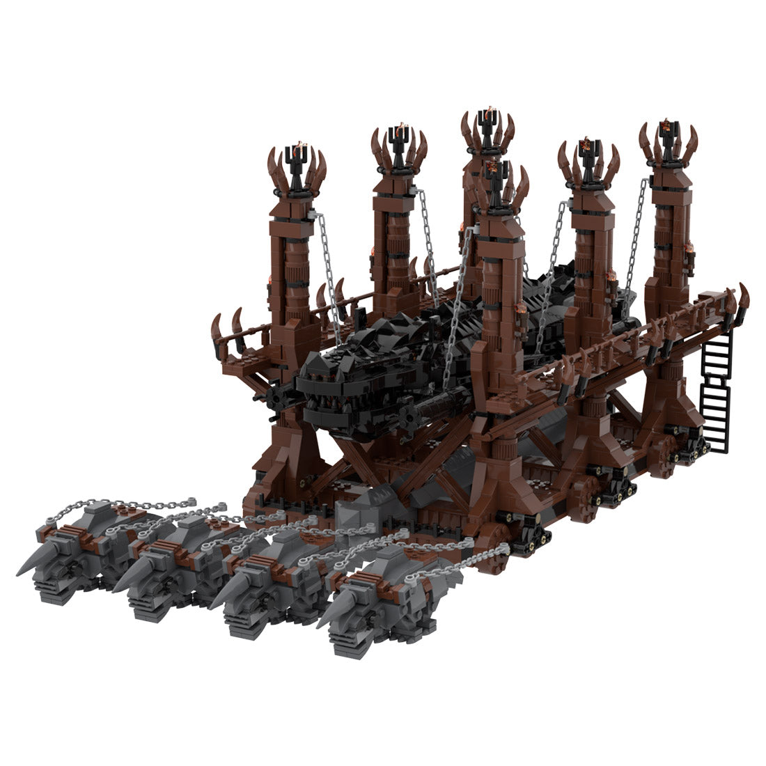 moc-122034 wolf-head siege ram model building blocks set (2486pcs)