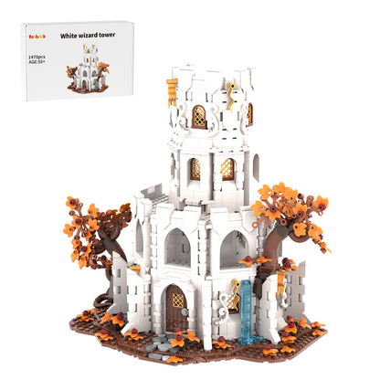 moc-233345 white wizard’s tower building blocks set (1470pcs)