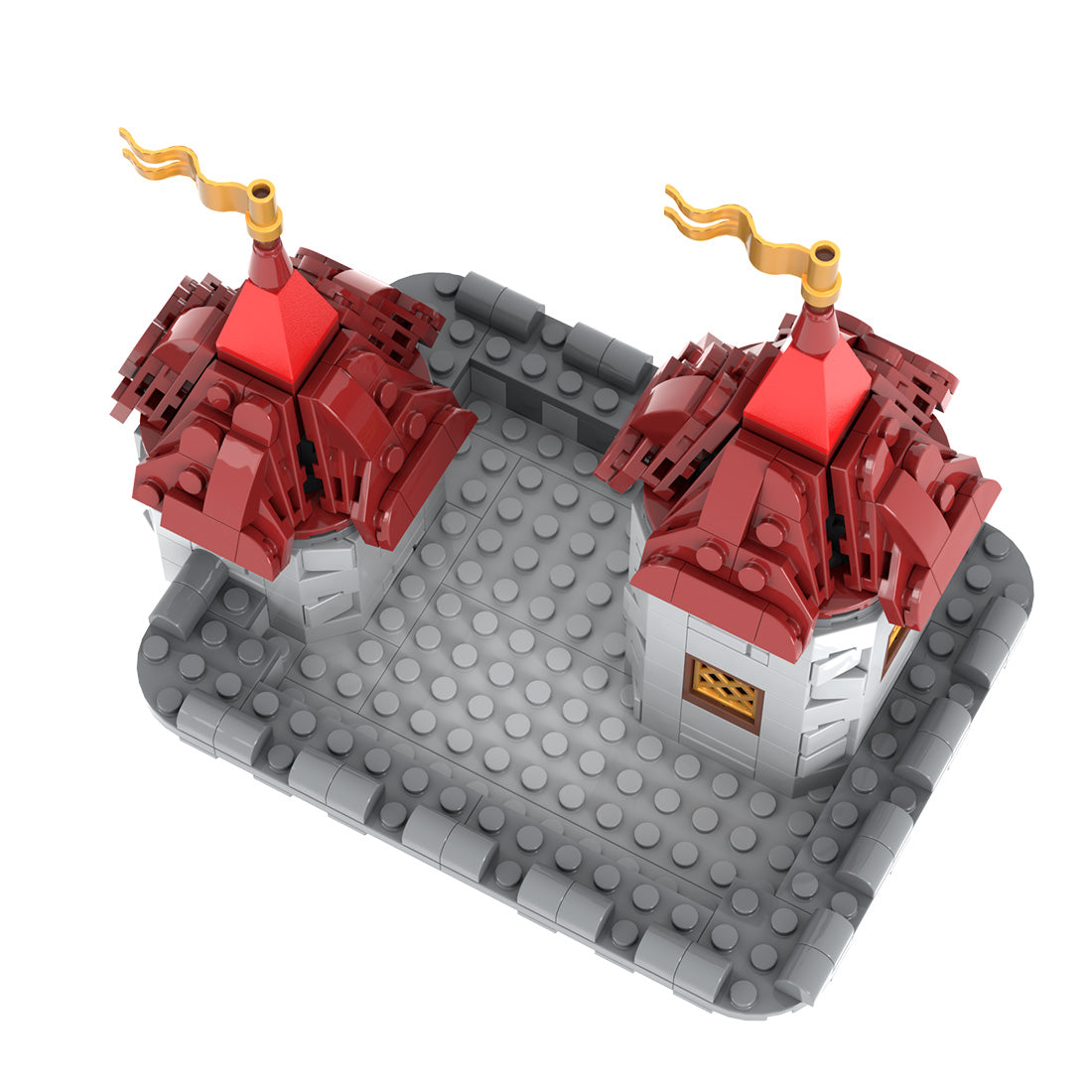 moc-238413 lion knights’ outpost building blocks set (1600pcs)
