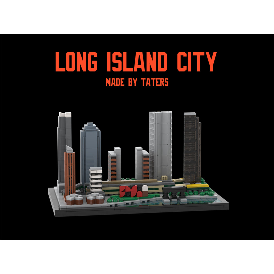 moc-166240 1/2000 scale modern american city skyline building blocks set (907pcs)