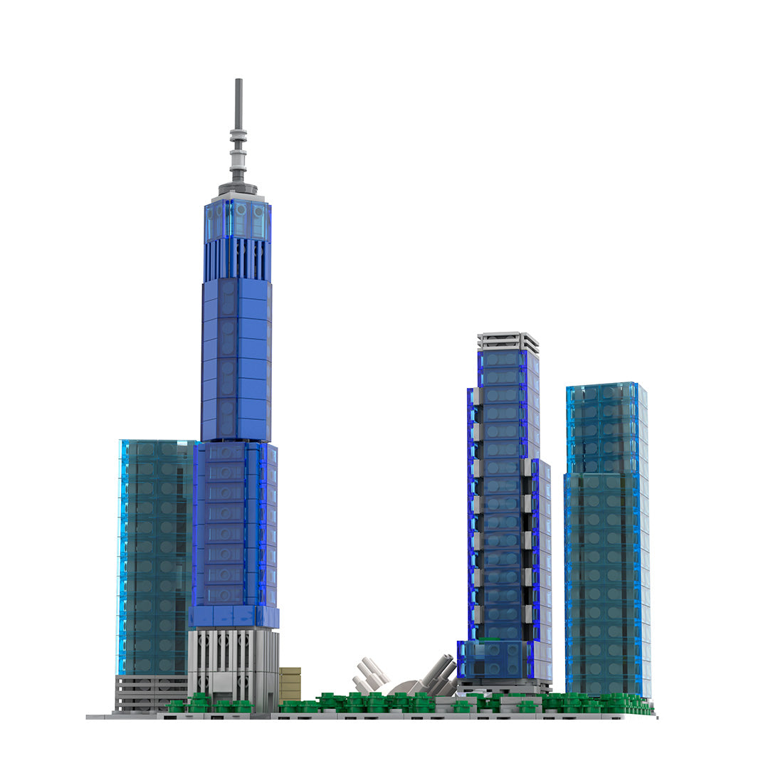 1/2000 scale the new world trade center building blocks set (1593pcs)
