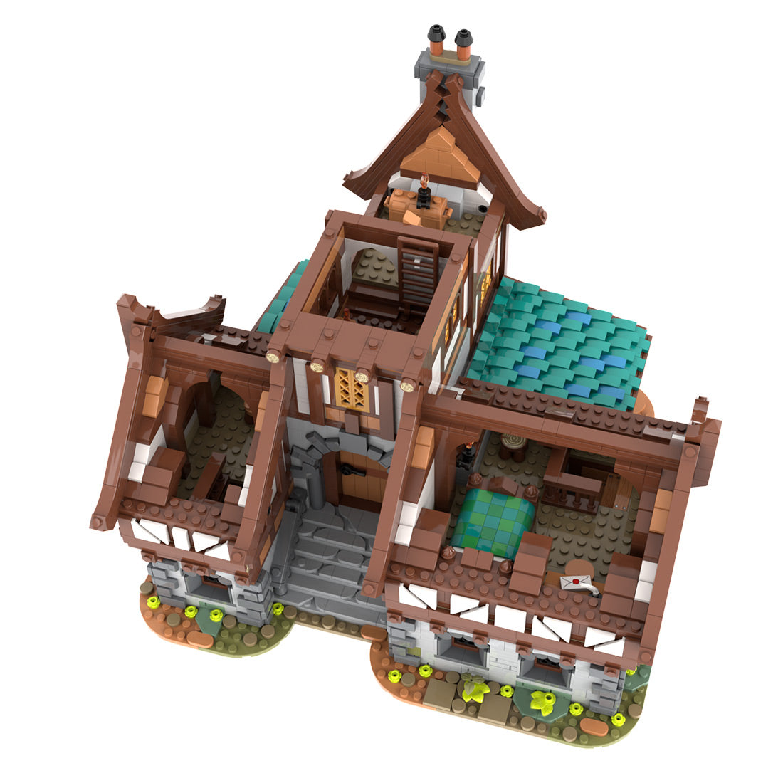 moc-235629 drunken dragon medieval tavern building blocks set(5173pcs)