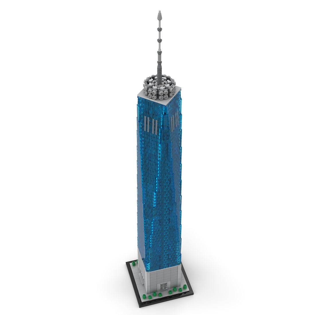 moc-159549 1/800 scale landmark architecture 1 world trade center street scene building blocks set (3153pcs)