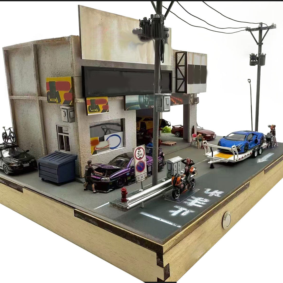 1/64 scale japanese style car modification garage diorama model kit
