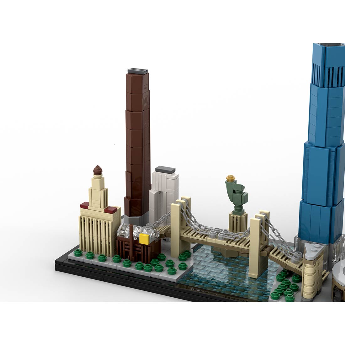 moc-171090 1/2000 scale new york City skyline building blocks set (1871pcs)