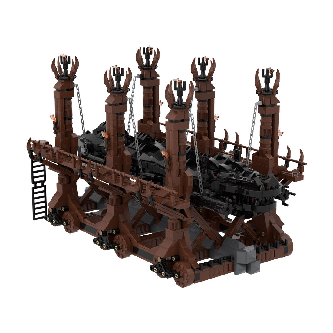 moc-122034 wolf-head siege ram model building blocks set (2486pcs)