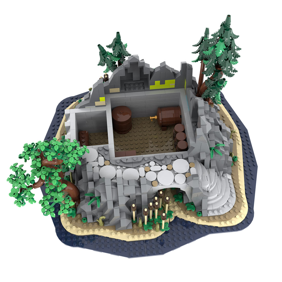 moc-227229 medieval rock tower building blocks set(2962pcs)
