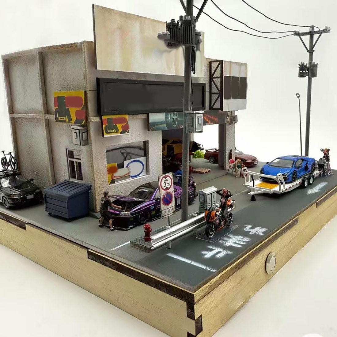 1/64 scale japanese style car modification garage diorama model kit