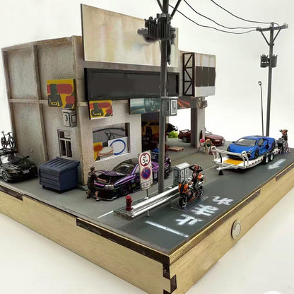 1/64 scale japanese style car modification garage diorama model kit