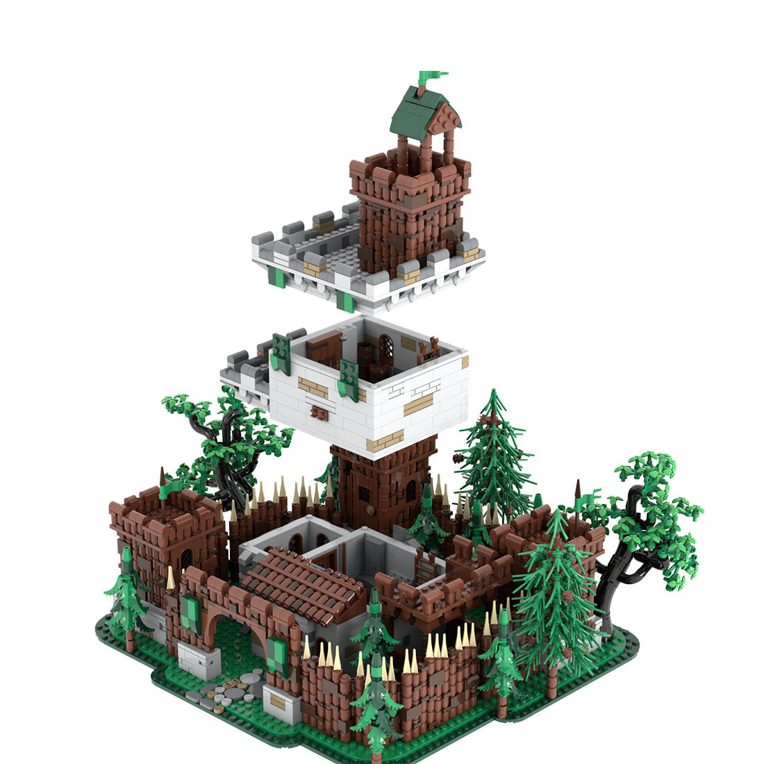 moc-235461 forestmen’s castle building blocks set (3817pcs)