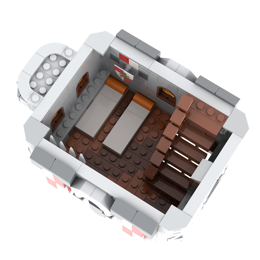 moc-238413 lion knights’ outpost building blocks set (1600pcs)