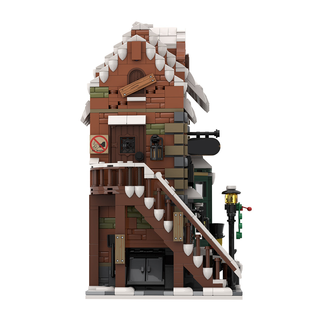 moc-228435 winter modular building blocks christmas snow street scene model set (1841pcs)