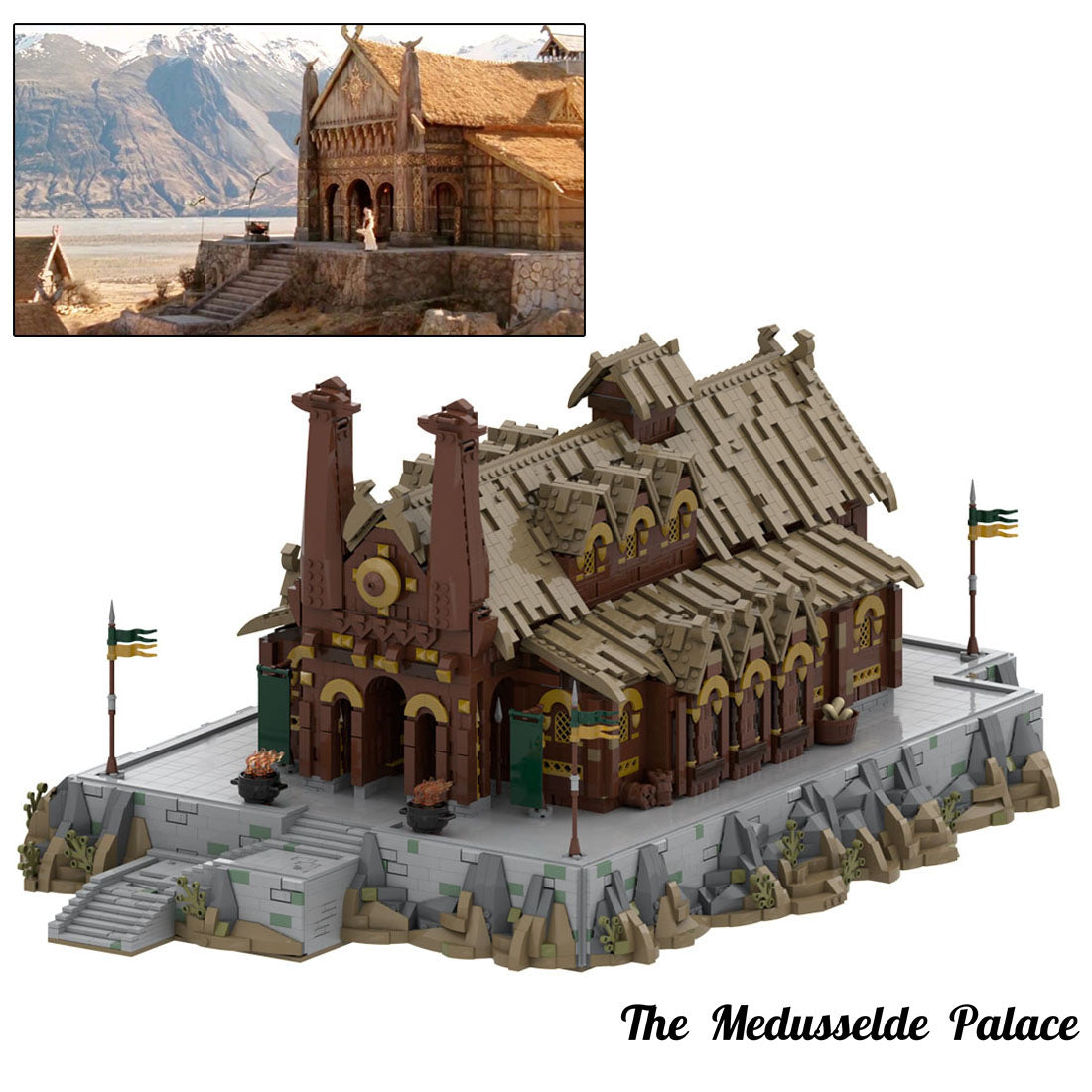 moc-62288 meduseld golden hall building blocks set